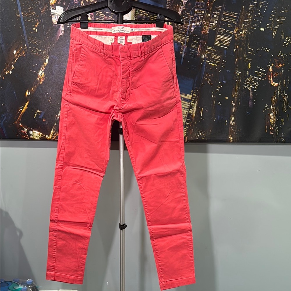 Bright Coral Slim Chinos